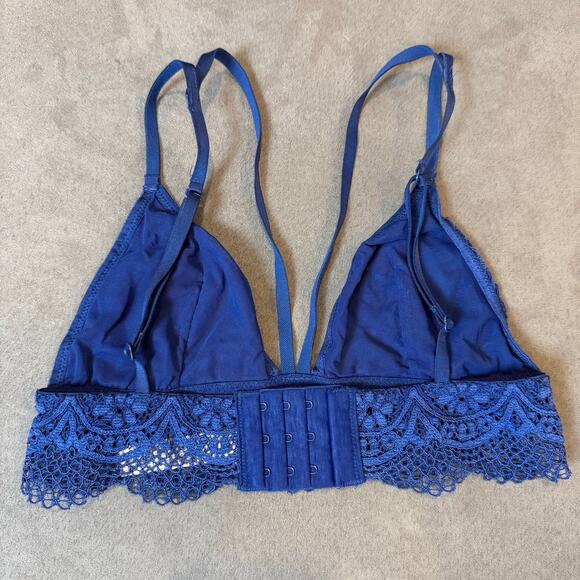Victoria's Secret Royal Blue Lace Bra Bralette S Small Double Strap - Picture 2 of 8